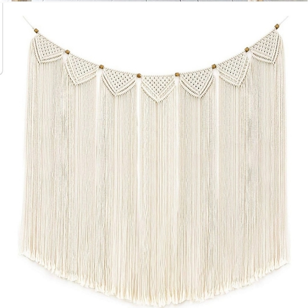 UO Macrame Wall Hanging Tapestry Curtain Fringe - Picture 4 of 9